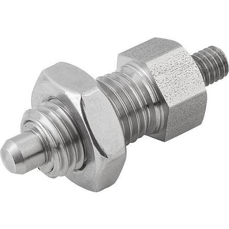 KIPP Indexing Plungers threaded pin, Style F, metric K0341.12412